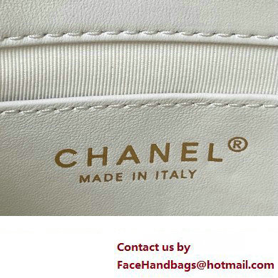 Chanel Lambskin  &  Gold-Tone Metal Mini Flap Bag AS4340 White 2023